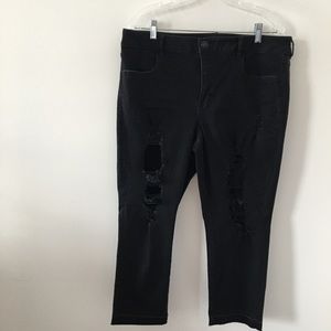 Size 18 Ripped AEO Denim Jegging Crop
